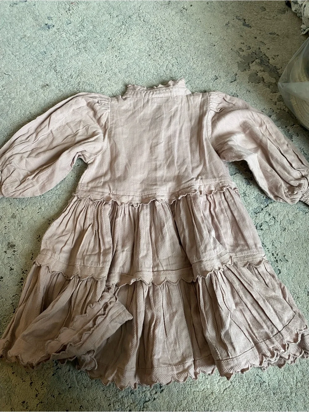 Puff Sleeve Tiered Dress in Pink Sz 5Y